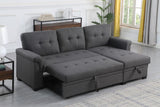 Lucca - Linen Reversible Sleeper Sectional Sofa With Storage Chaise by Lilola Home | Bel Furniture