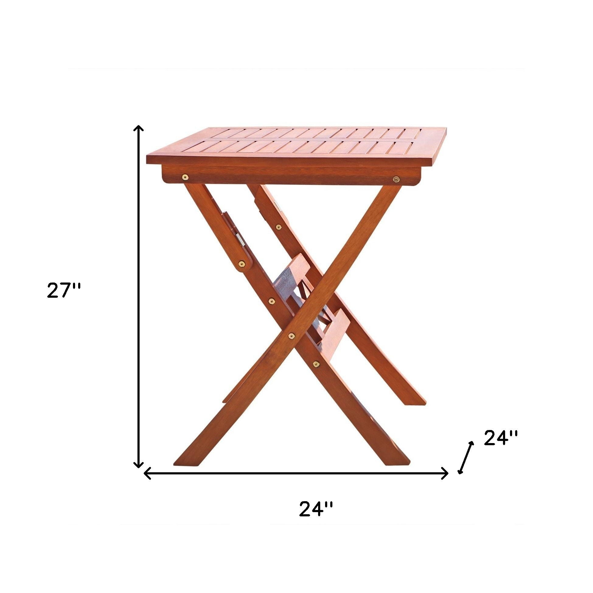 Square Solid Wood Folding - Brown