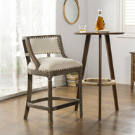 Paris - Farmhouse Counter Height Bar Stool With Backrest by Jennifer Taylor Home | Bel Furniture