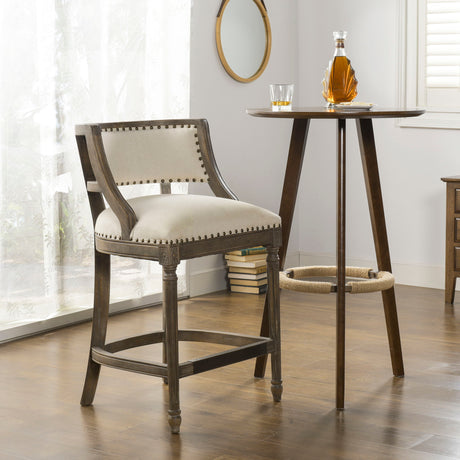 Paris - Farmhouse Counter Height Bar Stool With Backrest by Jennifer Taylor Home | Bel Furniture