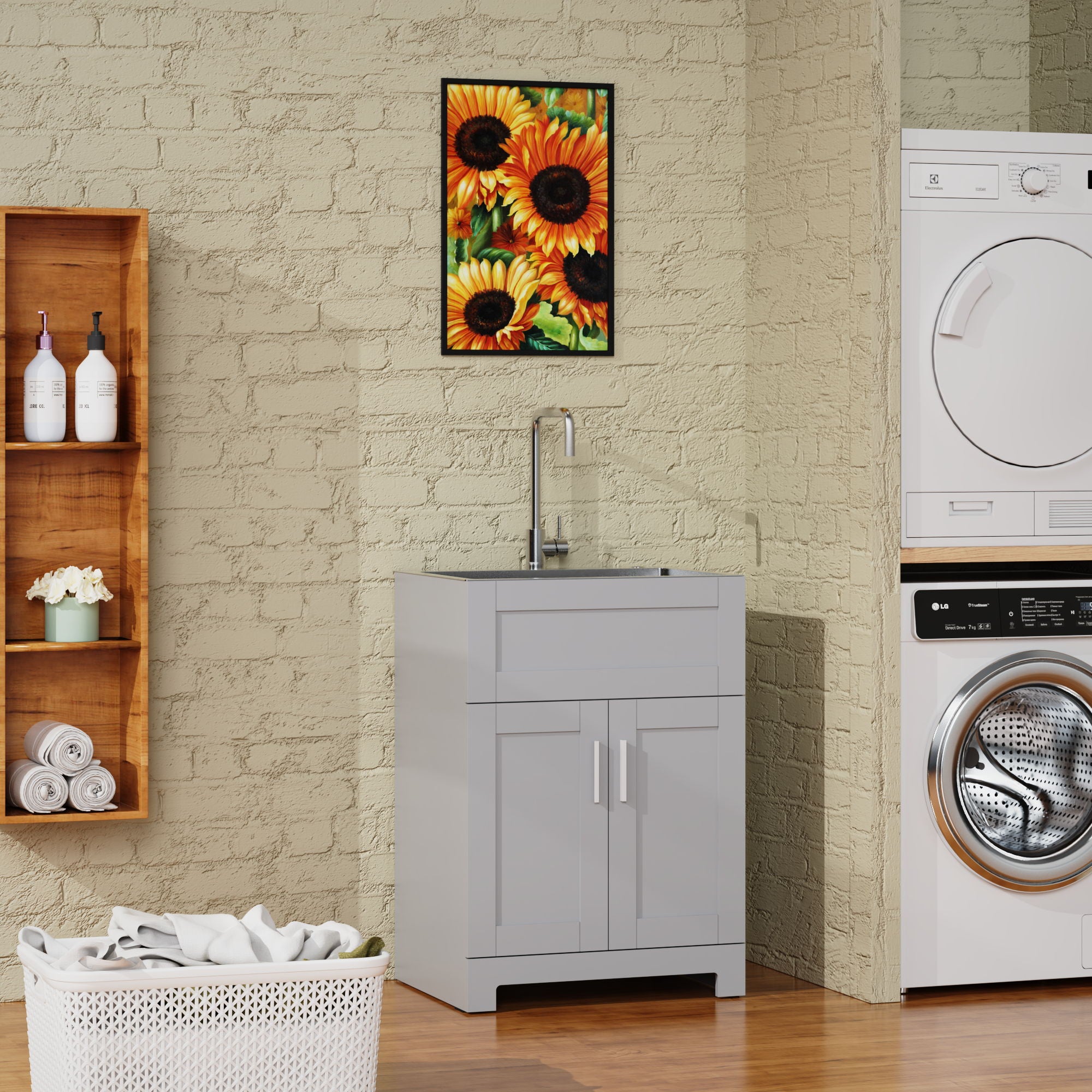 Paint Free Laundry Tub Cabinet With Stainless Steel Combo (Update)