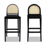 Panama - Curved Back Cane Bar Stool (Set of 2) by Jennifer Taylor Home | Bel Furniture