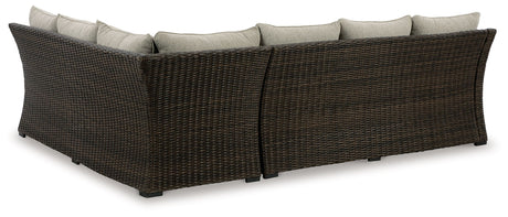 Brook Ranch - Brown - Sofa Sectional, Bench With Cushion (Set of 3) by Signature Design by Ashley® | Bel Furniture