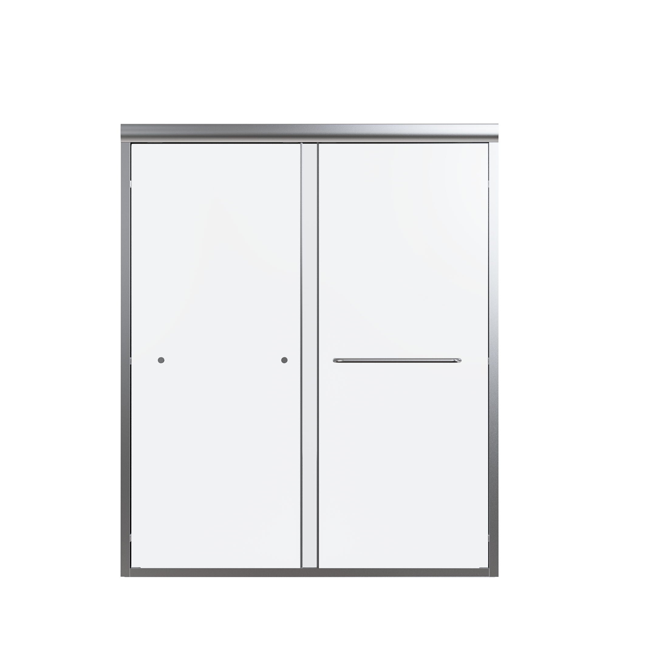 Semi-Frameless Double Sliding Shower Door, Bypass Shower Door, 1 / 4" (6Mm) Thick SGCC Tempered Glass Door