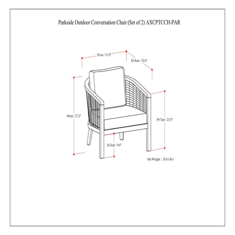 Parkside - Outdoor Conversation Chair (Set of 2) - Natural - view 4