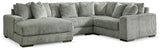 Lindyn - Sectional Pearl Silver 4 Pc. Right Arm Facing Corner Chaise Sectional by Signature Design by Ashley® | Bel Furniture