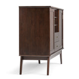 Draper - Mid Century Sideboard Buffet And Wine Rack - Medium Auburn Brown by Simpli-Home | Bel Furniture
