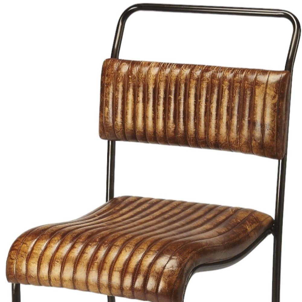 46" Iron Bar Chair - Brown / Black