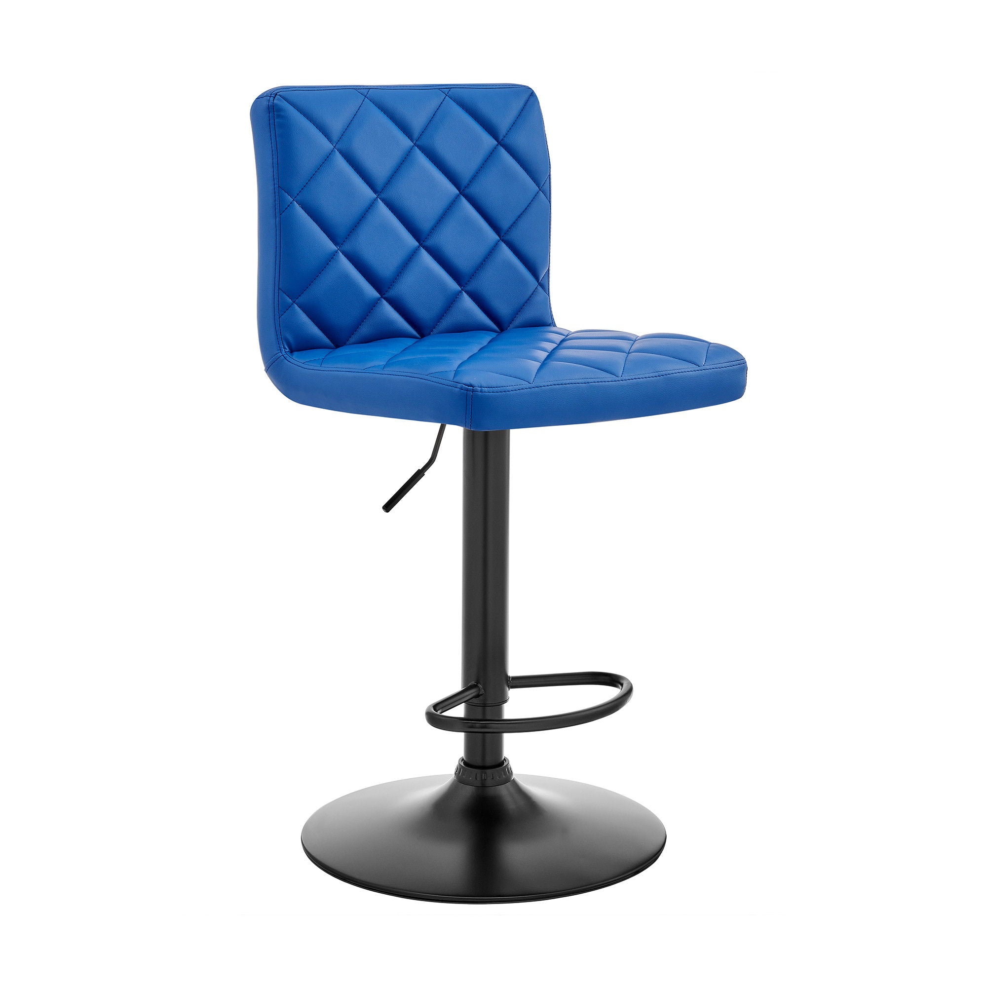 Swivel Low Back Adjustable Height Bar Chair - Blue / Black