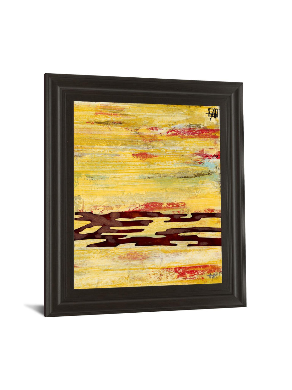 Tire Mark Il By Natalie Avondet - Framed Print Wall Art - Yellow