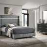 Lucia - Bedroom Set With Upholstered Wingback Panel Bed Gray 4 Pc. Bed, Dresser, Mirror, Nightstand Queen by Coaster Fine Furniture | Bel Furniture