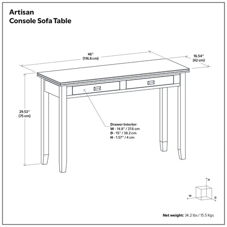 Artisan - Handcrafted Console Sofa Table - view 12