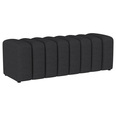 Summer - Fabric Upholstered Tufted Accent Bench Black by Coaster Fine Furniture | Bel Furniture
