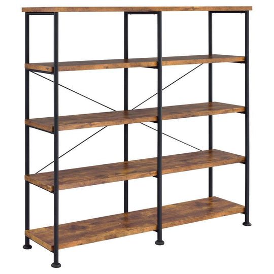 Analiese - 4-Shelf Double Bookshelf Light Brown by CoasterEveryday | Bel Furniture