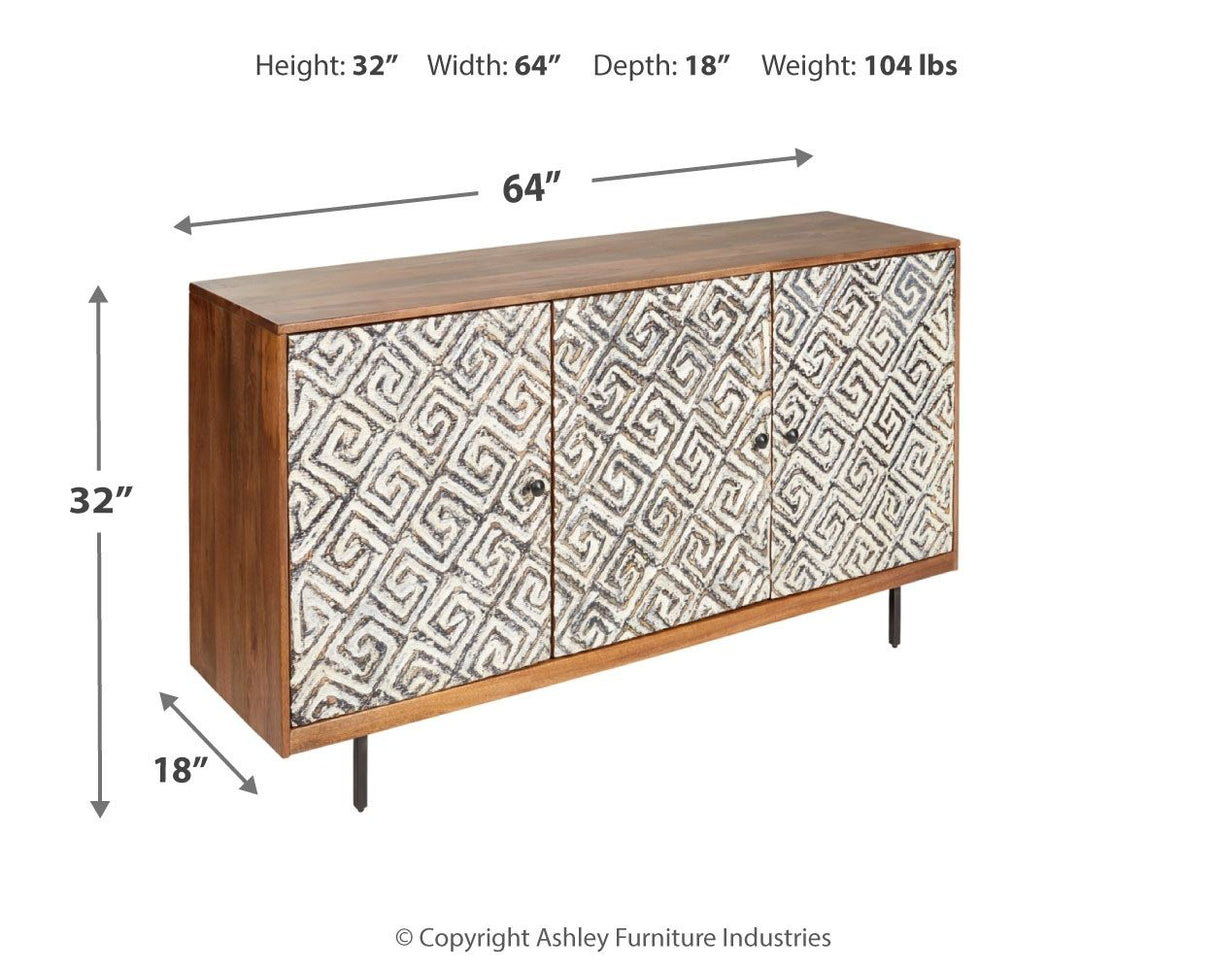 Kerrings - Brown / Black / White - Accent Cabinet by Signature Design by Ashley® | Bel Furniture