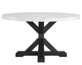 Vance - Faux Marble Dining Table - White & Charcoal