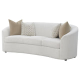 Rainn - Boucle Upholstered Sloped Arm Sofa - Latte by CoasterEssence | Bel Furniture