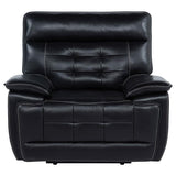Hewitt - Leather Upholstered Dual Power Recliner Chair - Black