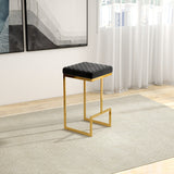 Joel - Mid-Century Modern Luxury Upholstered Stool - Black / Gold by Ashcroft Furniture | Bel Furniture