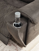 Hoopster - Gunmetal - Zero Wall Power Recliner with Console 6 Pc Sectional by Signature Design by Ashley® | Bel Furniture