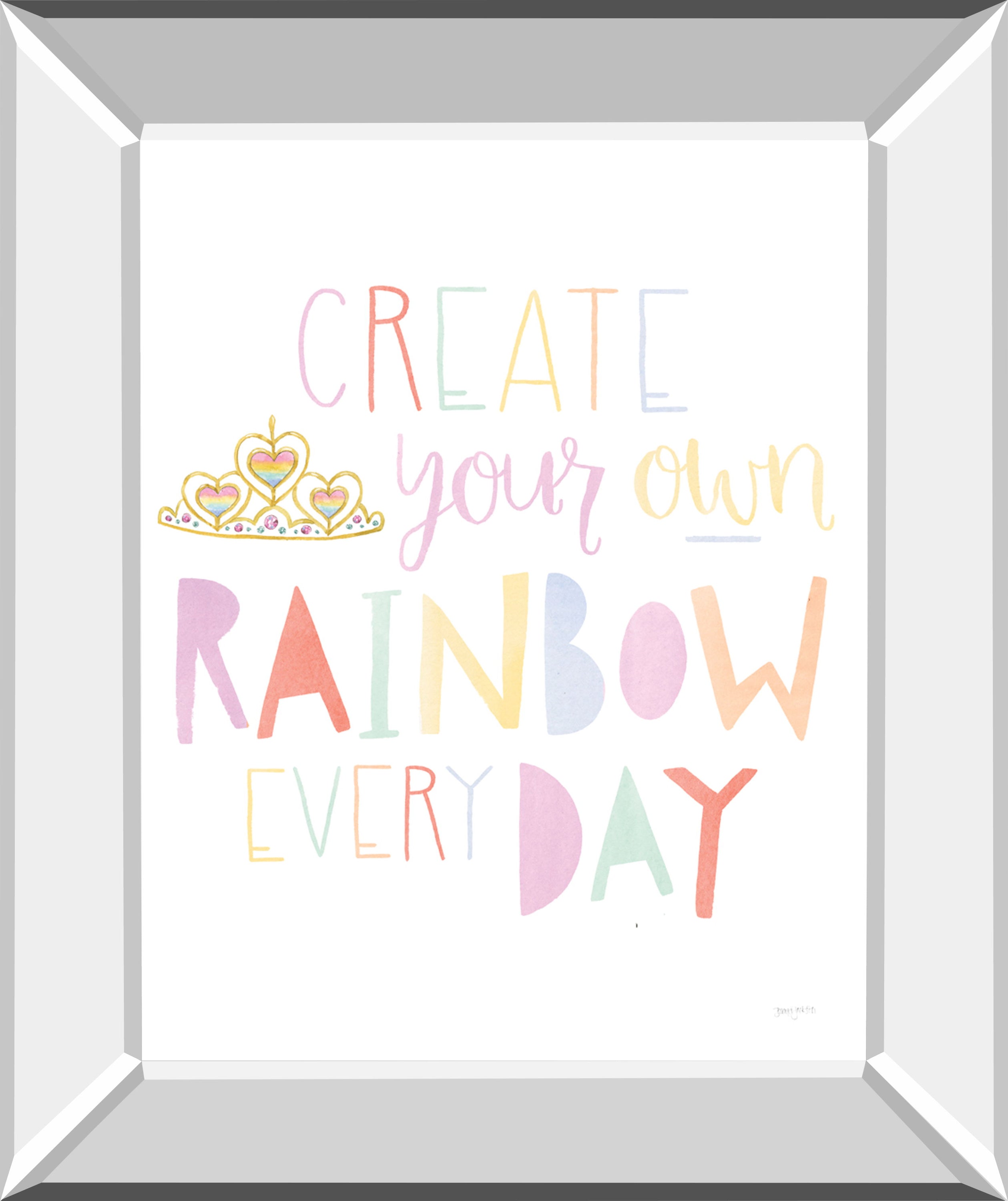 Lets Chase Rainbows III By Jenaya Jackson - Mirror Framed Print Wall Art - White