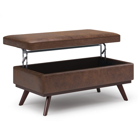 Owen - Lift Top Large Coffee Table Storage Ottoman, Mid Century Style - view 13