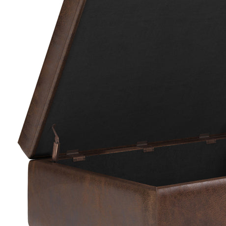 Shay - Large Square Coffee Table Storage Ottoman Mid-Century Style - view 37