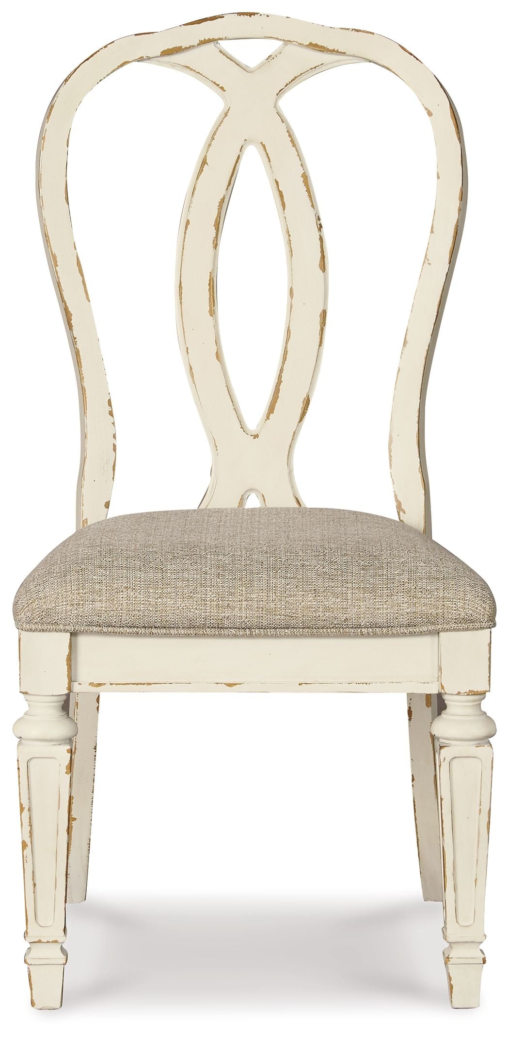 Realyn - Chipped White - Dining UPH Side Chair (Set of 2) - Ribbonback by Signature Design by Ashley® | Bel Furniture