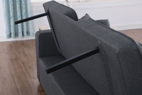Cody II - Convertible Sleeper Loveseat With Cup Holder, Charging Ports and Pocket - Dark Gray - view 6