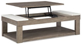Loyaska - Grayish Brown / White - Lift Top Cocktail Table by Signature Design by Ashley® | Bel Furniture