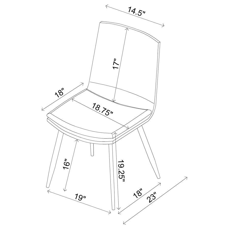 Ortega - Upholstered Dining Side Chair (Set of 2) - Coffee