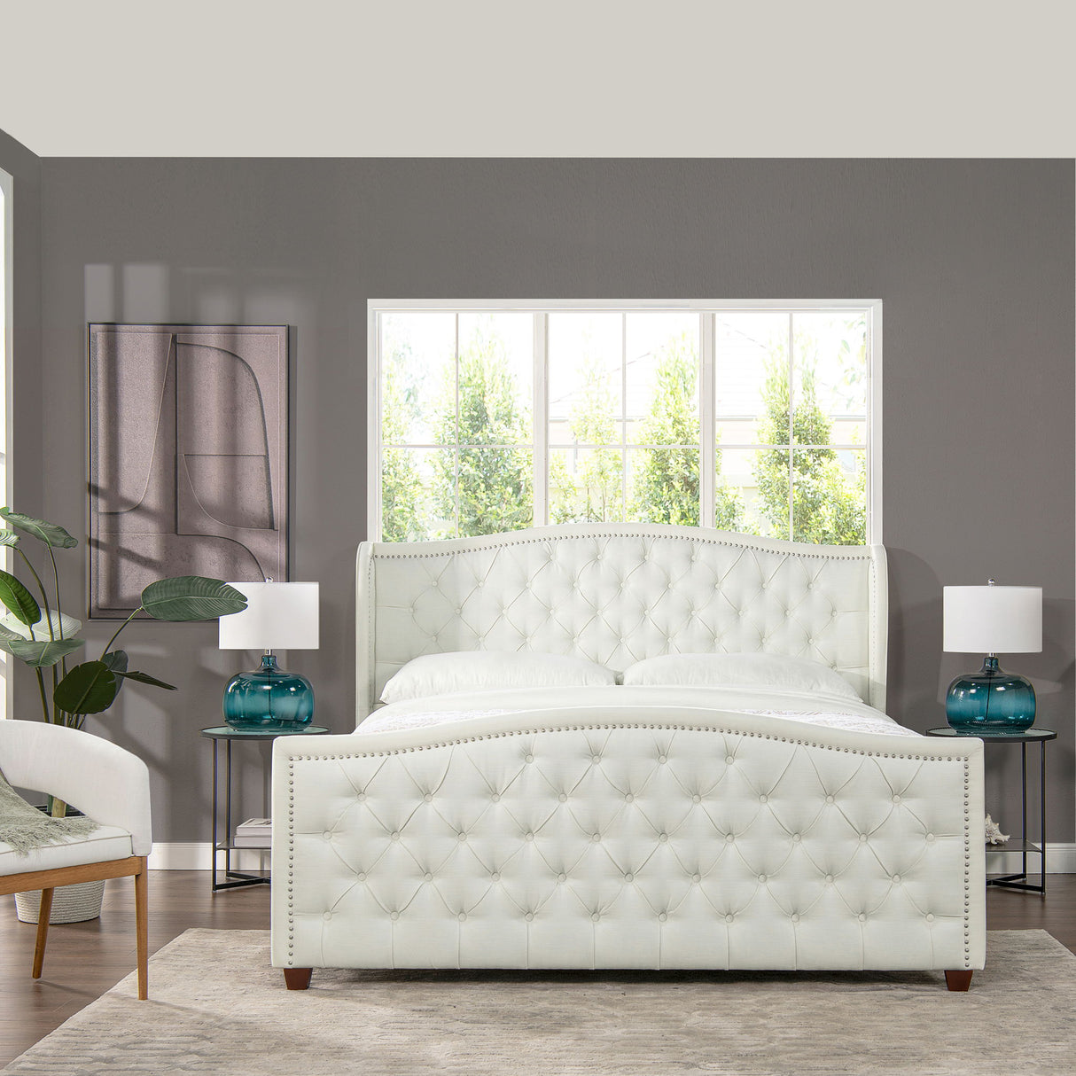 Marcella - Upholstered Shelter Headboard Bed Set by Jennifer Taylor Home | Bel Furniture