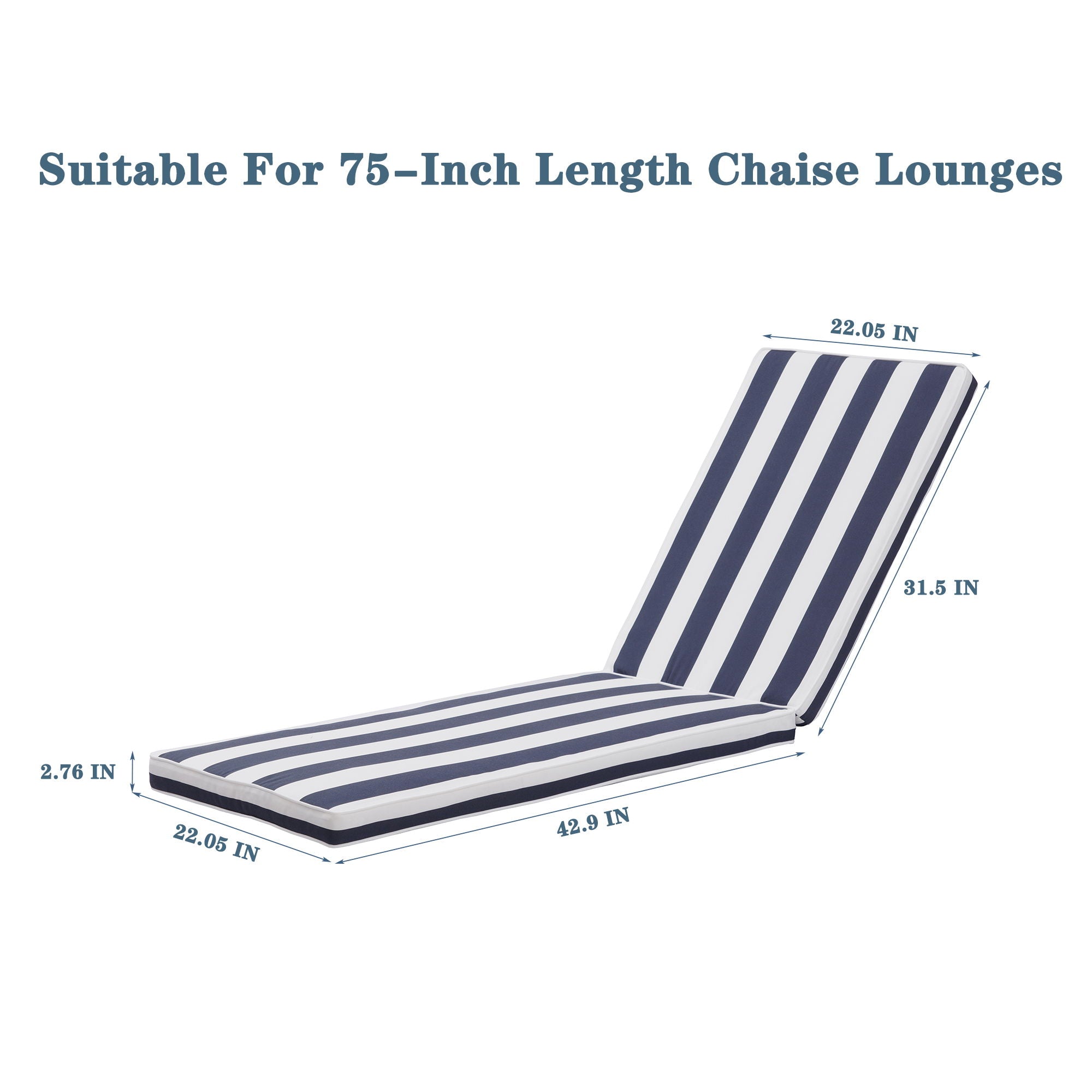 Outdoor Lounge Chair Cushion Replacement Patio Funiture Seat Cushion Chaise Lounge Cushion