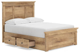 Makidern - Panel Storage Bed With 2 Under Bed Storage Units