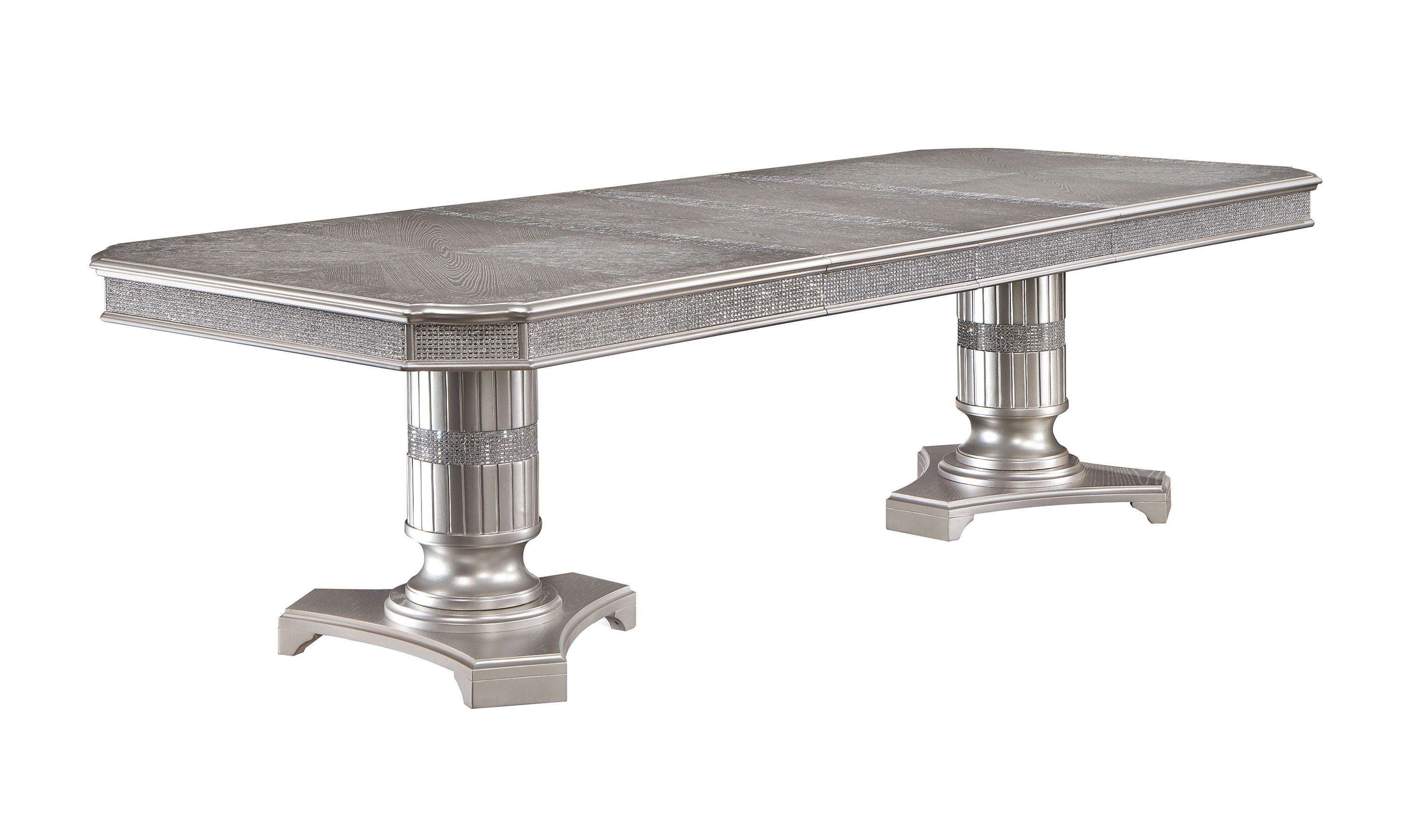 Klina - Dining Table Top (2 X 18 Leaf) - Silver