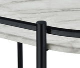 Desiree - 2-Tier Faux Marble Shelf Metal Bar Cart by CoasterEveryday | Bel Furniture