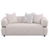 Jeanette - 73" Fabric Upholstered Round Arm Loveseat - Beige
