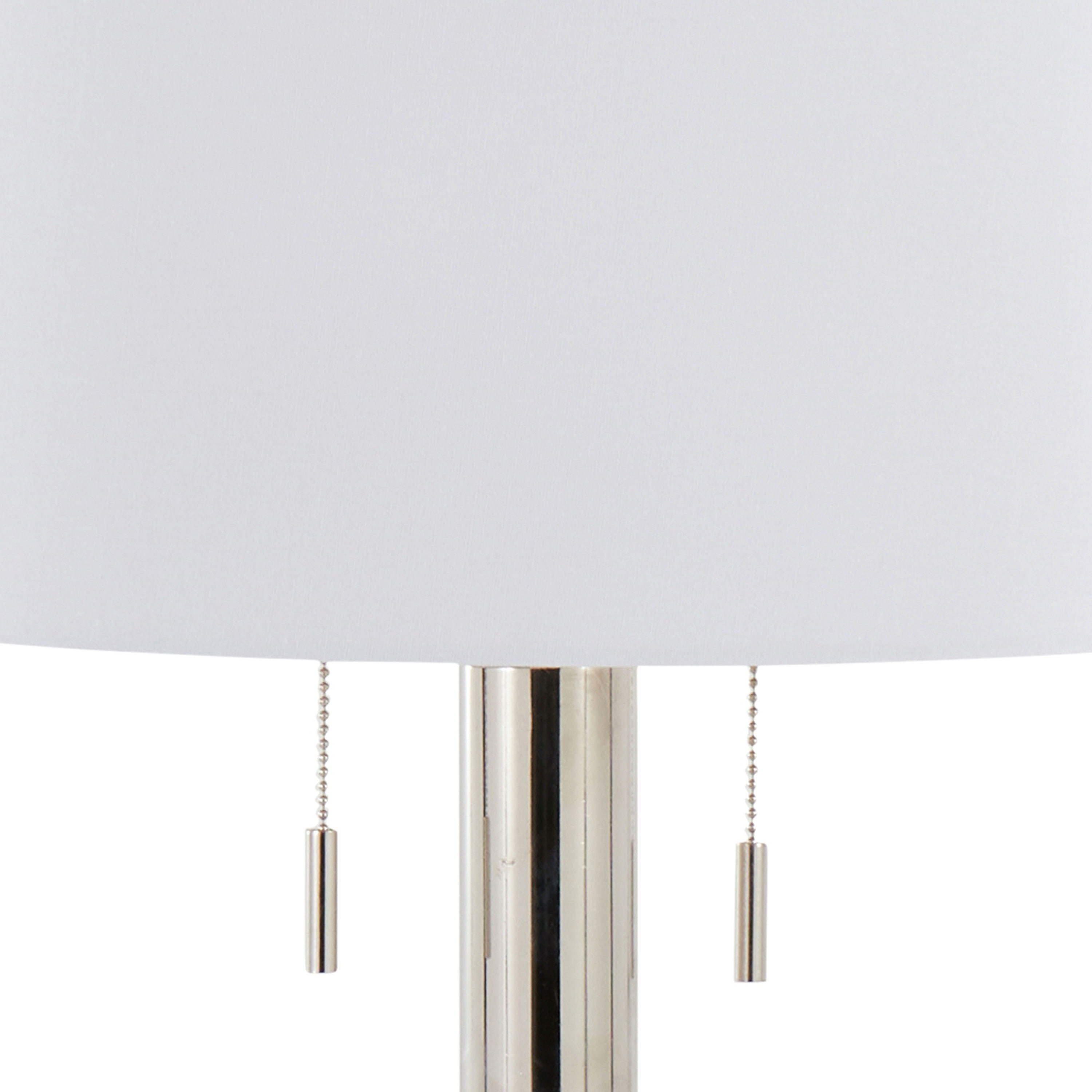 Master - 29" Contemporary Table Lamp (Set of 2) - Polished Nickel / White