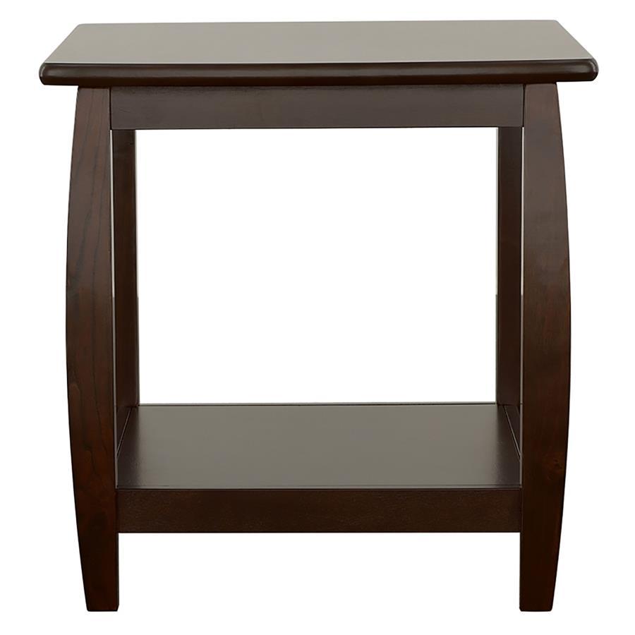 Dixon - 1-Shelf Square Wood End Table Espresso - Cappuccino