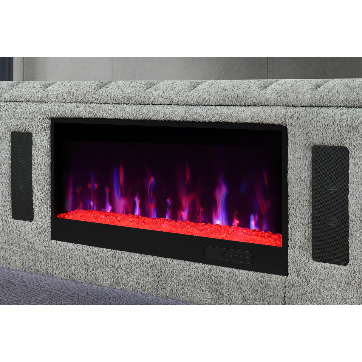 Isaiah - Bed With TV Lift-LED Speakers And Fireplace