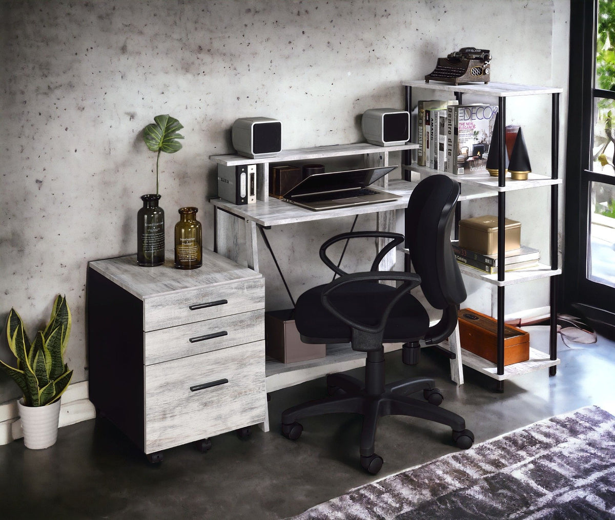 Nypho - Writing Desk - Wood White by Urban Nest | Bel Furniture