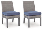 Half Moon Beach - Side Chair With Cushion (Set of 2) - Blue / Gray