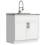 Hennessy - Deluxe Laundry Cabinet With Faucet And Stainless Steel Sink