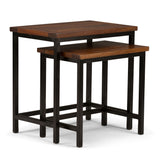 Skyler - 2 Piece Nesting Side Table - Dark Cognac Brown by Simpli-Home | Bel Furniture