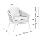 Rowan - Rope Barrel Back Patio Accent Arm Chair (Set of 2) - Optic White by Jennifer Taylor Home | Bel Furniture
