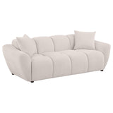 Destino - Chenille Upholstered Splayed Arm Sofa - Greige