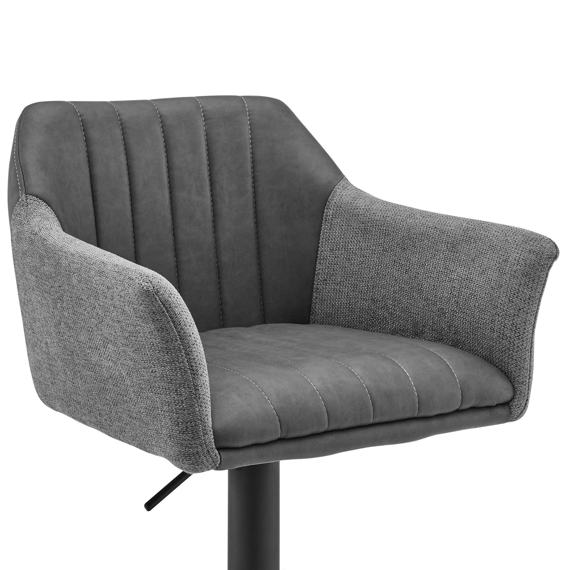 42" Swivel Low Back Adjustable Height Bar Chair - Gray / Black