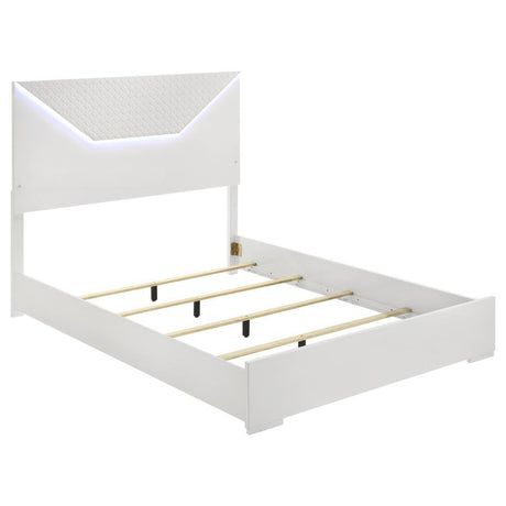 Ives - Panel Bed LED Headboard White Queen by Coaster Fine Furniture | Bel Furniture