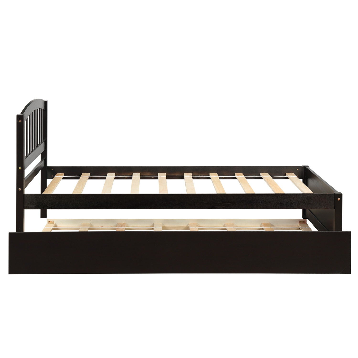 Twin Size Platform Bed Wood Bed Frame With Trundle