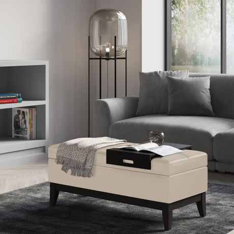 Oregon - Contemporary Storage Ottoman Bench With Tray - view 20